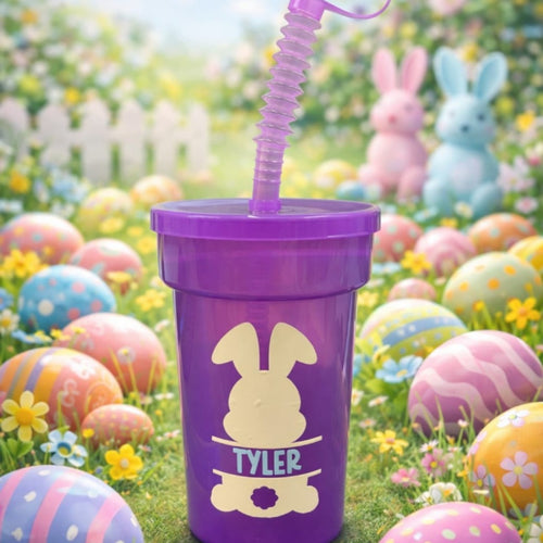 Personalised Easter Bunny Kids Tumbler Cup — Any Name