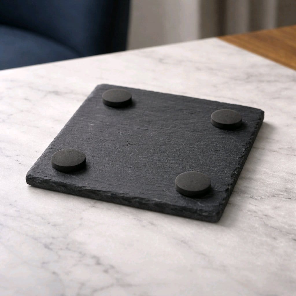 Personalised Engraved Slate Coaster – Custom Photo and Text Gift