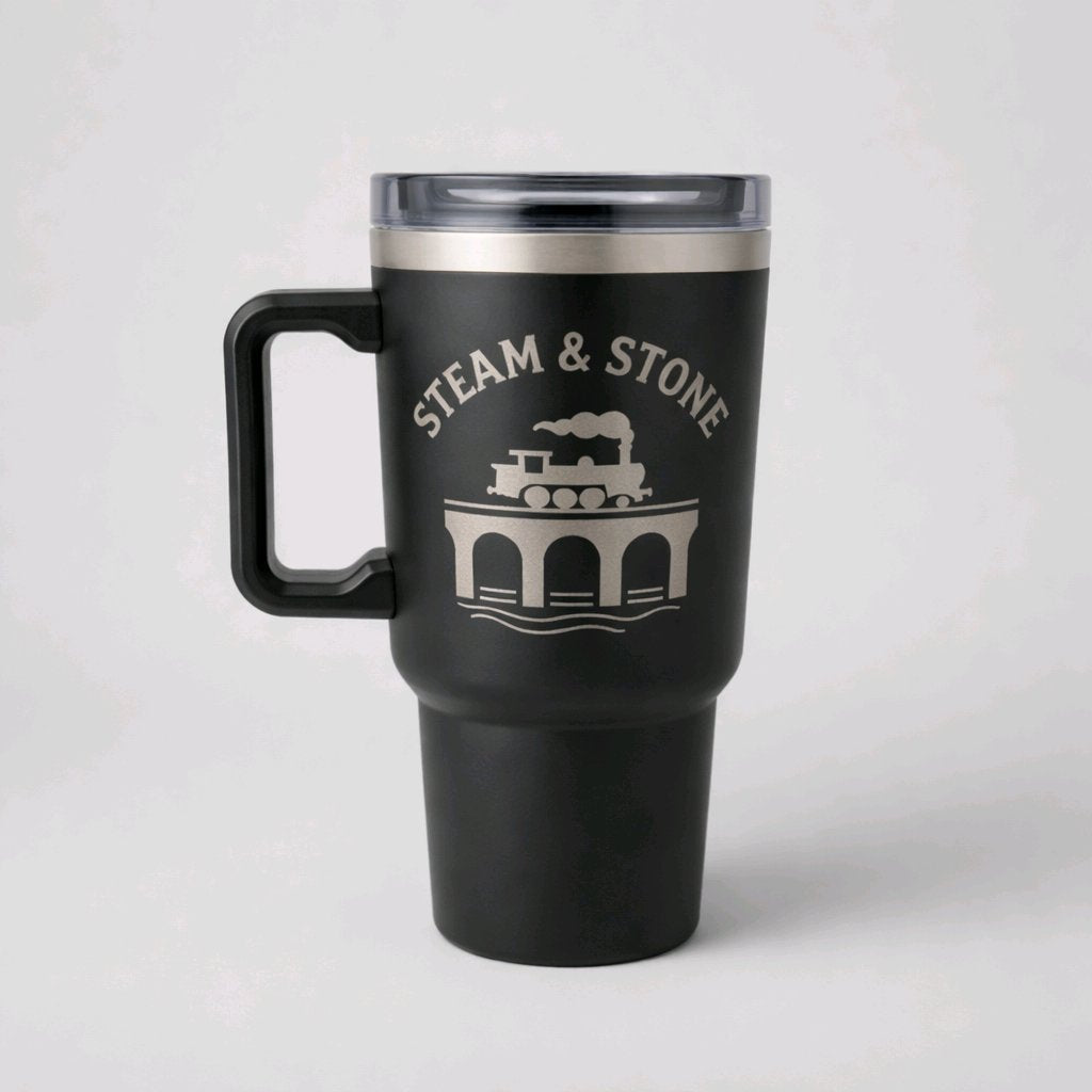 ☕ Personalised Engraved 1.2L Tumbler — Any Logo, Text or Stock Design