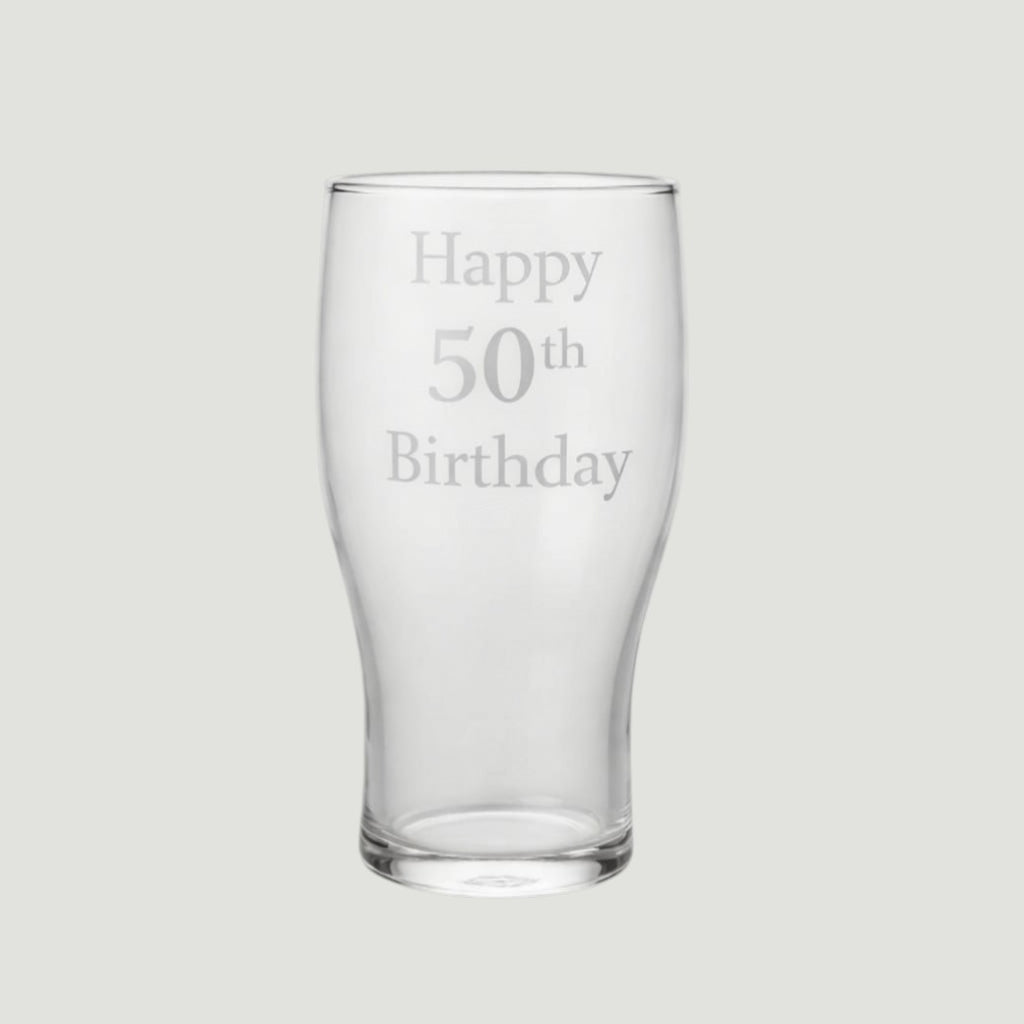 Personalised Pint Glass – Engraved with Your Name, Logo or Text
