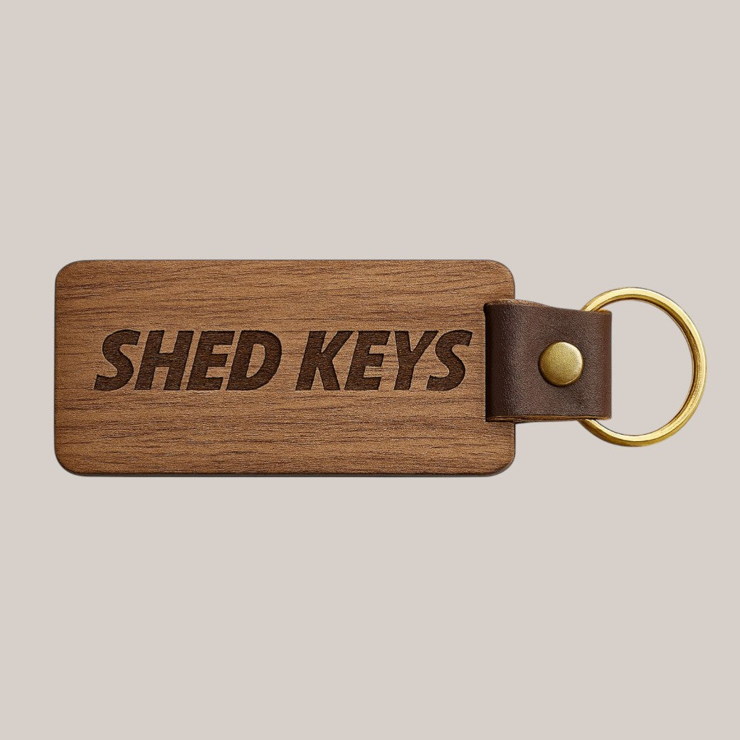 🪵 Personalised Engraved Walnut Wood Keyring — Any Name or Message