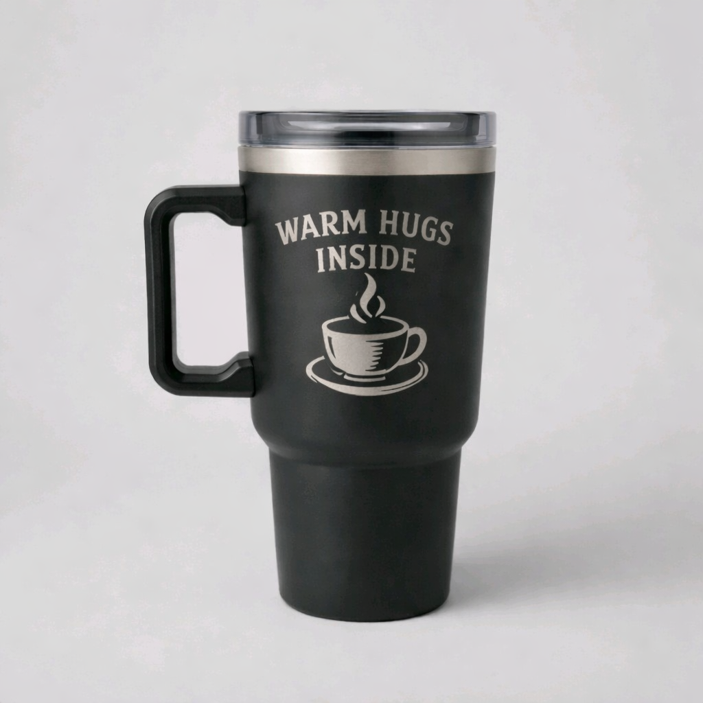 ☕ Personalised Engraved 1.2L Tumbler — Any Logo, Text or Stock Design