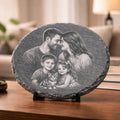 Personalised Circular Welsh Slate Coaster – Photo / Text