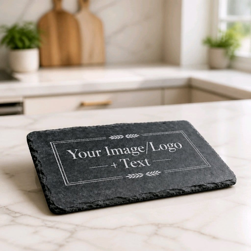 Custom engraved slate placemat — ideal for dining tables, gifts or events — Stockport UK
