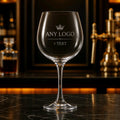 Engraved personalised Gin glass — custom logo, name & text — made in Stockport UK