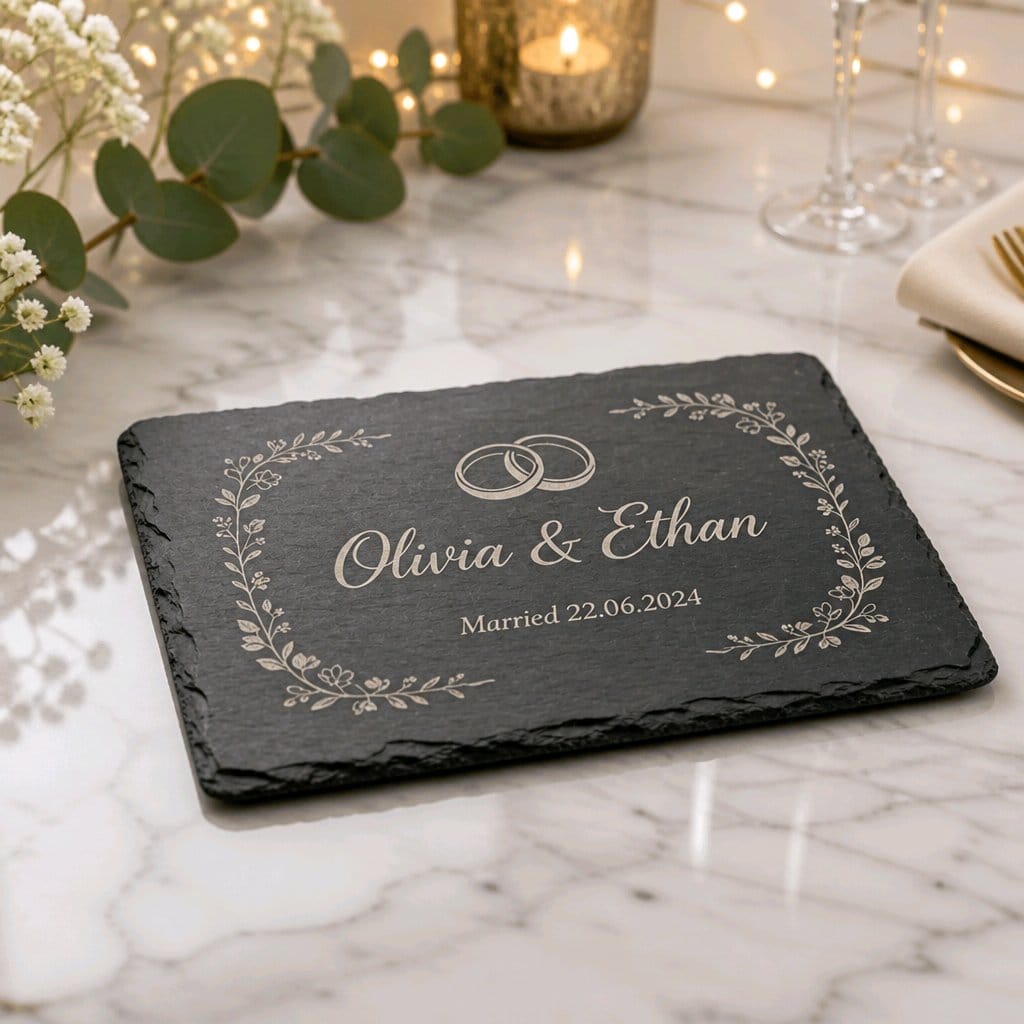 Personalised engraved rectangle placemat engraved— custom text, name or logo — Stockport UK