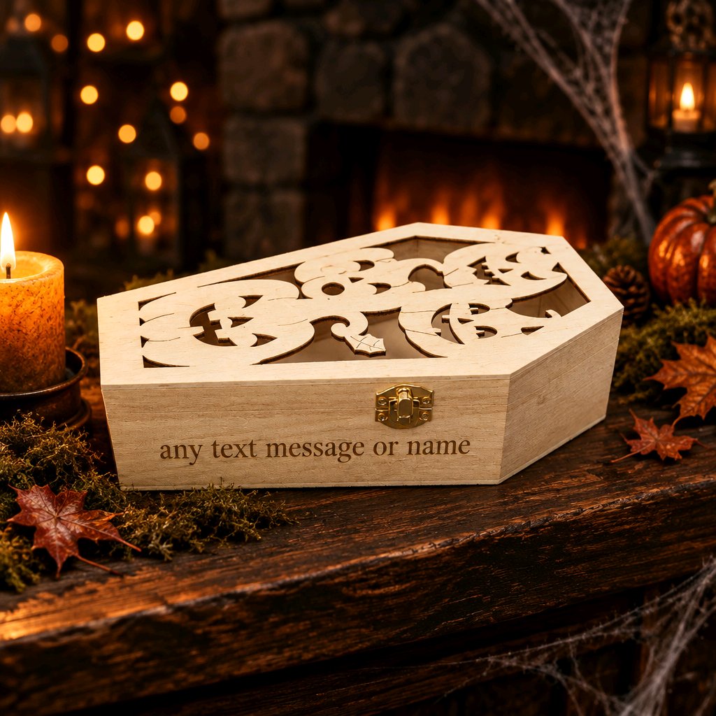 Personalised Wooden Coffin Box – Choose Your Design  or Go Custom