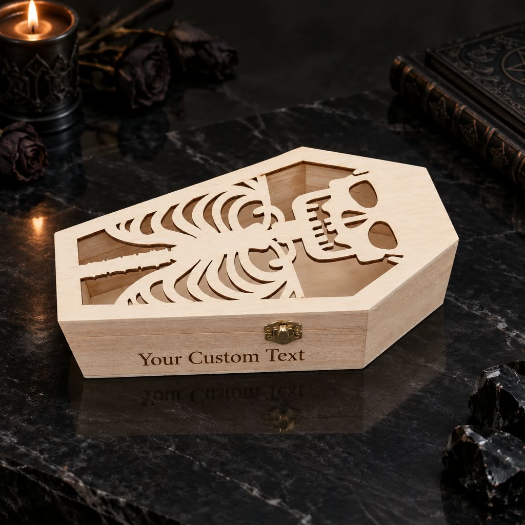 Personalised Wooden Coffin Box – Choose Your Design  or Go Custom