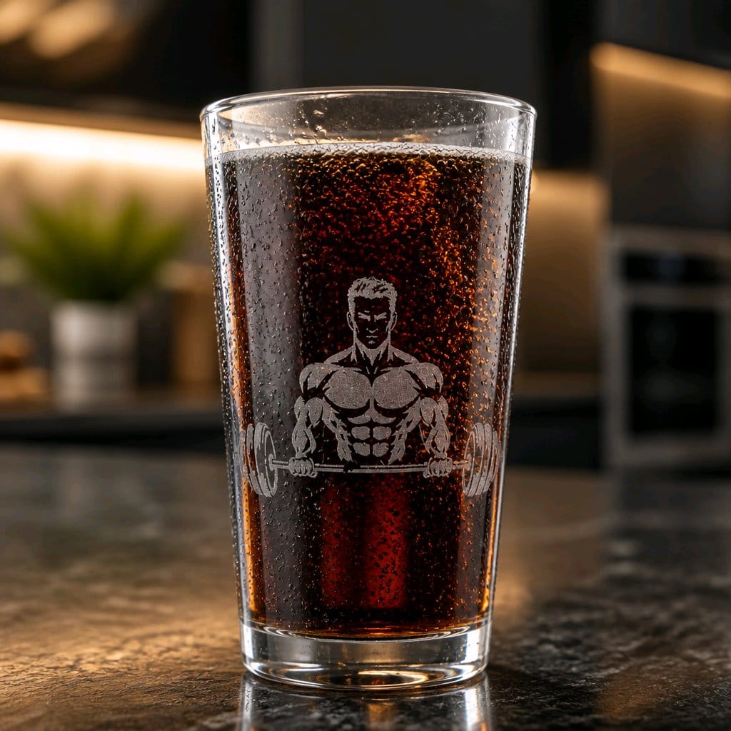 475ml engraved bodybuilder glass — custom name or logo — personalised gift Stockport UK