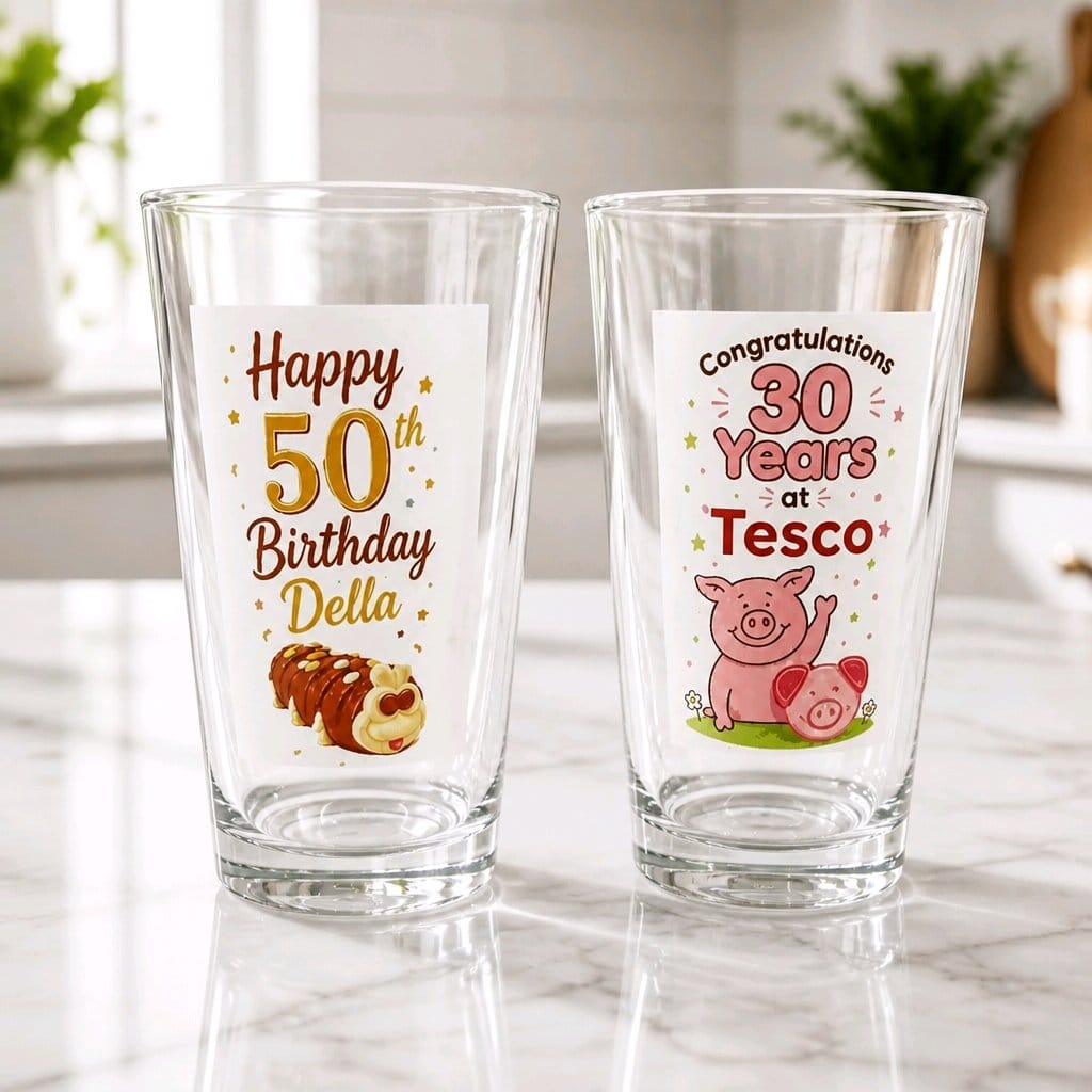 Personalised Full Colour Pint Glass – 17oz Tempered Glass