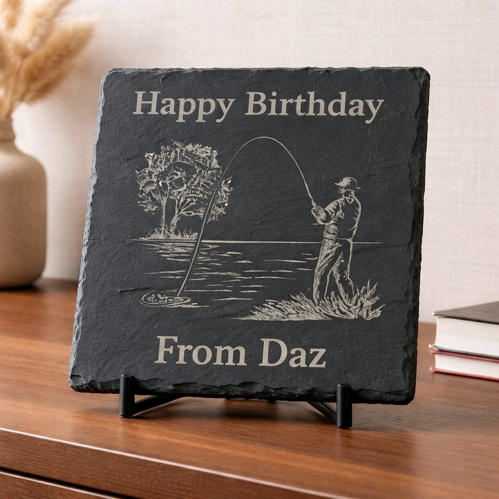 Custom slate engraved remembrance gift — Personalised slate featuring a photo or text to commemorate meaningful moments.
