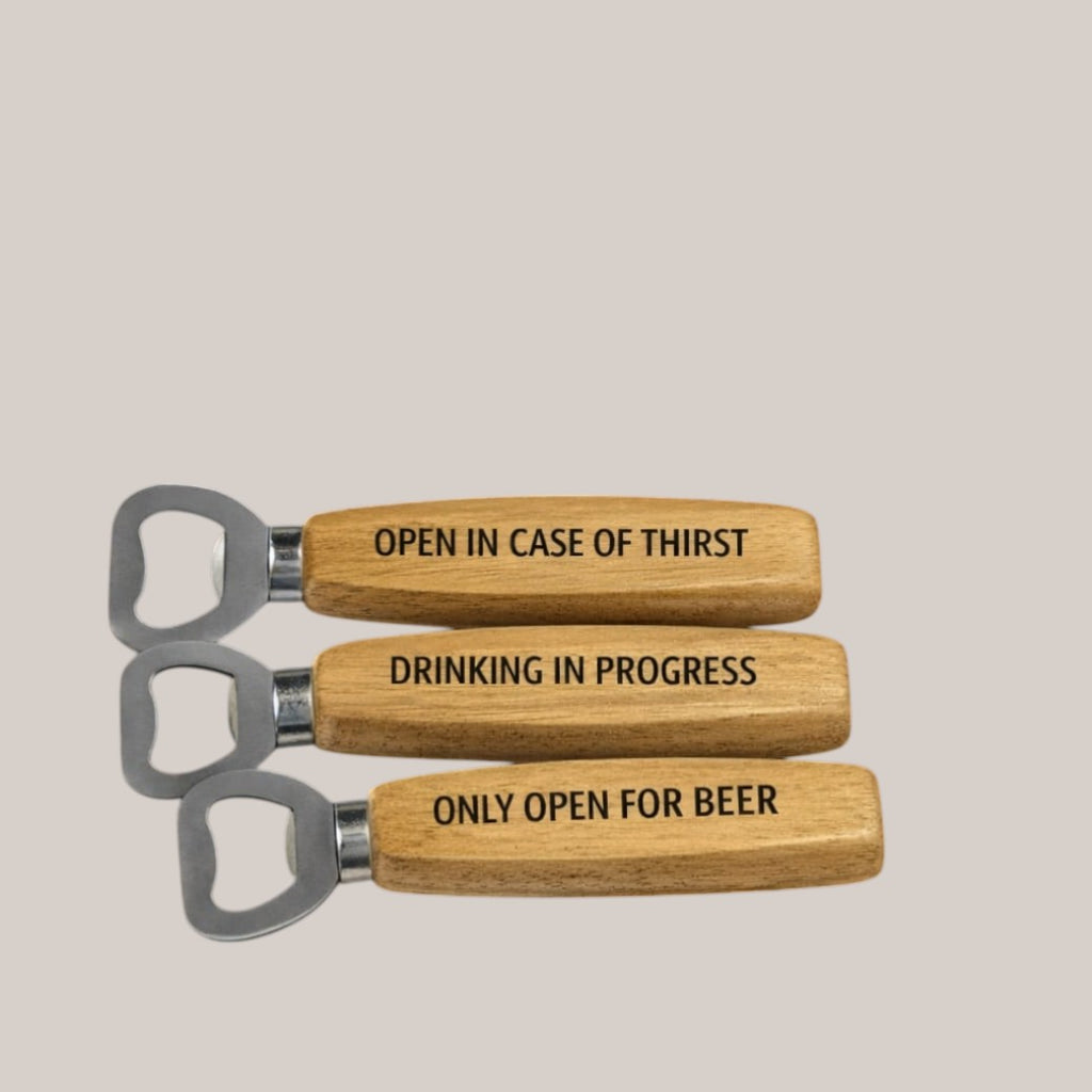 engraved bottle opener with stock design — Bottle opener featuring one of the available stock designs with optional personalised text.