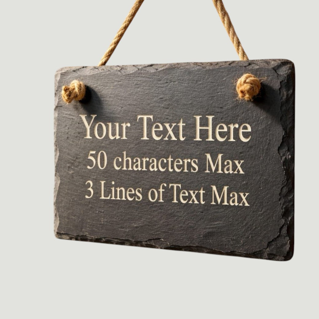 Personalised engraved slate sign — Versatile engraved slate sign suitable for sheds, bars, homes, or garden spaces.