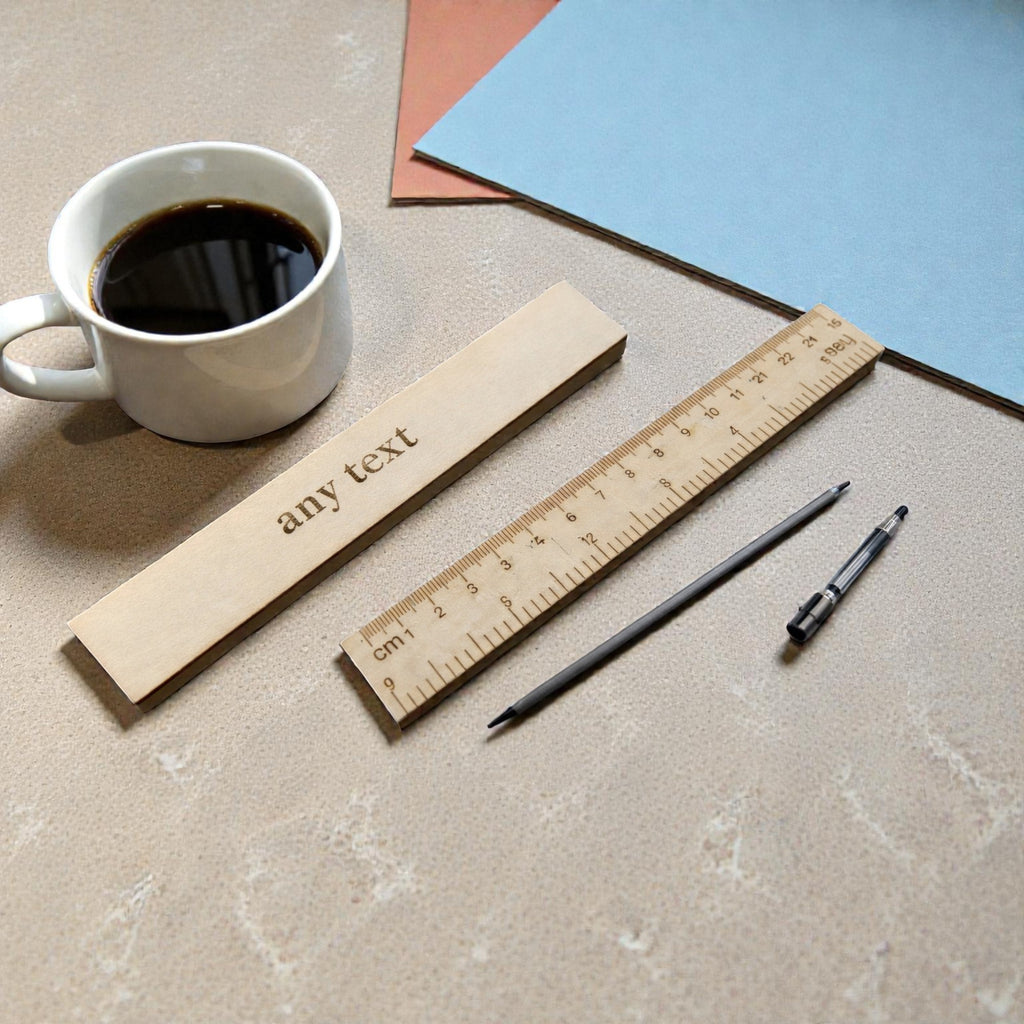 Engraved wooden ruler for kids — Personalised wooden ruler engraved with any name or message, perfect for children’s pencil cases.