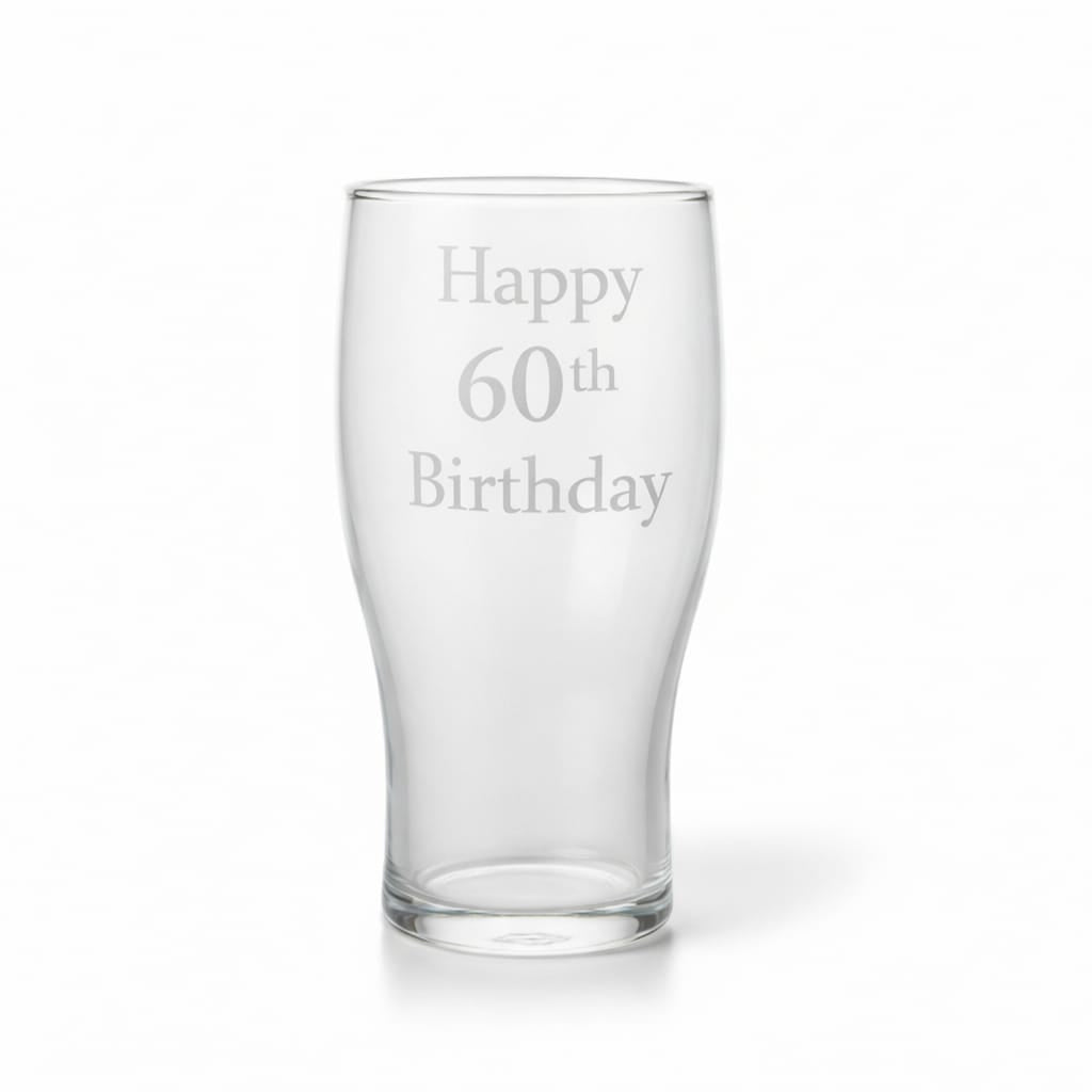 Laser engraved pint glass gift — Premium pint glass engraved to order, perfect for birthdays or Father’s Day.