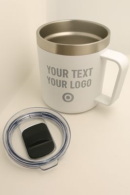 Personalised 360ml engraved travel mug — Sleek stainless‑steel 360ml travel mug engraved with any name, logo or short message.