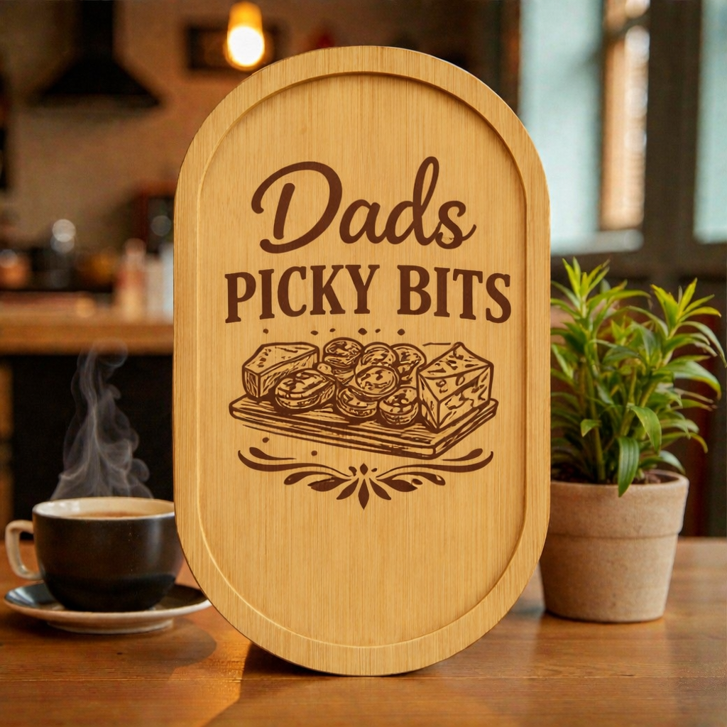 Personalised bamboo tray custom logo or name — Eco‑friendly bamboo tray laser‑engraved with your custom logo, name or message.