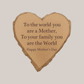 Personalised engraved wooden hanging heart — Wooden hanging heart engraved with a custom name, message, or design.