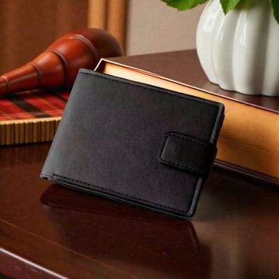 Personalised gift brown leather wallet — Brown leather wallet engraved with custom text, perfect as a personalised gift.