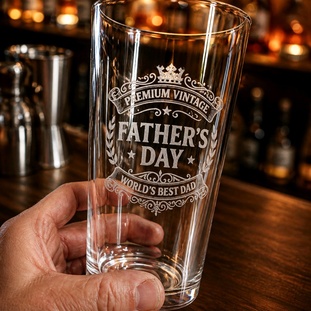 Personalised pint glass custom engraving — Custom engraved pint glass ideal for gifts, events or branding.