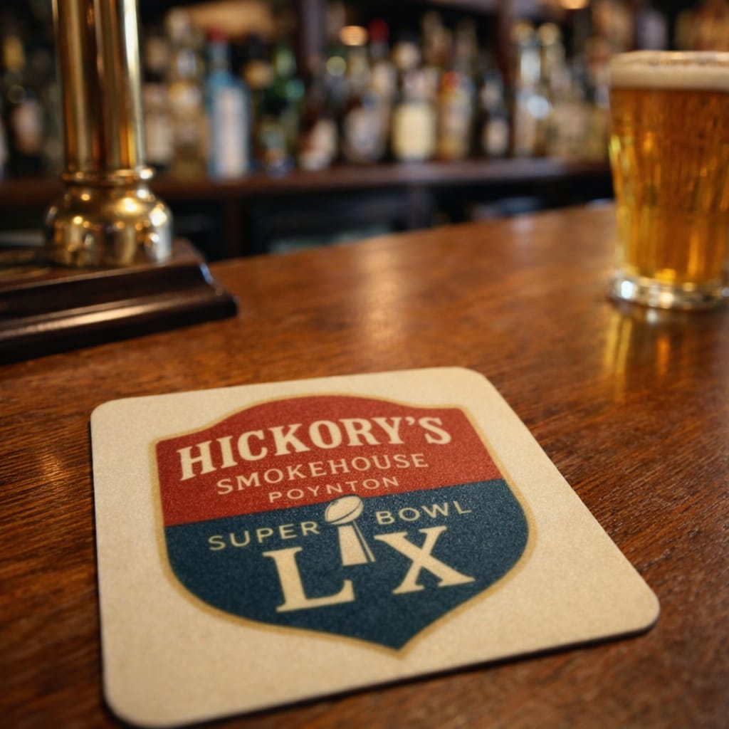 Photo coasters with any design set of 4 — Pack of four coasters printed with any design, photo, or personalised text.