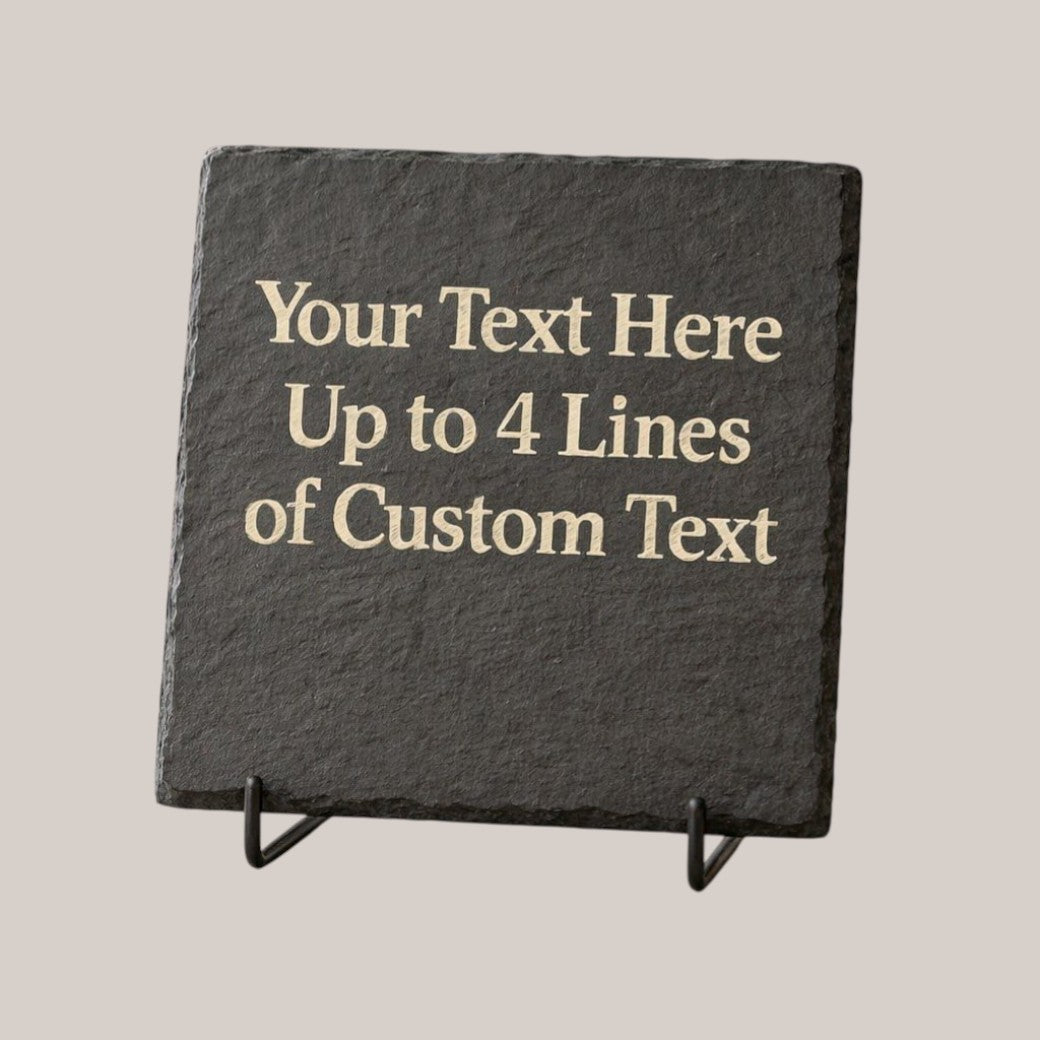 Custom slate engraved remembrance gift — Personalised slate featuring a photo or text to commemorate meaningful moments.