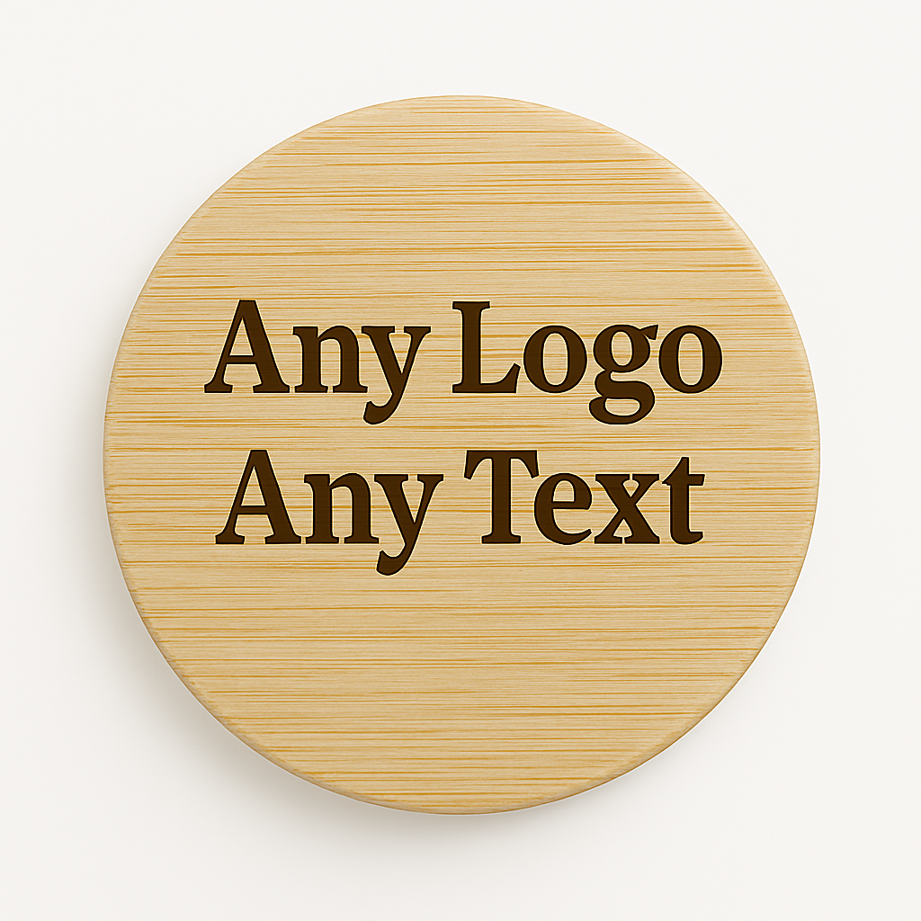 Wooden fridge magnet bottle opener with logo or text — Magnetic wooden opener featuring your chosen engraving or one of ten preset designs.